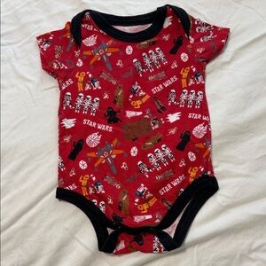 Star Wars Red and Black Baby Bodysuit
